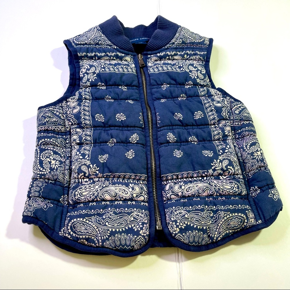 Ralph Laurent Girls Floral Print Vest blue white Size S(7)